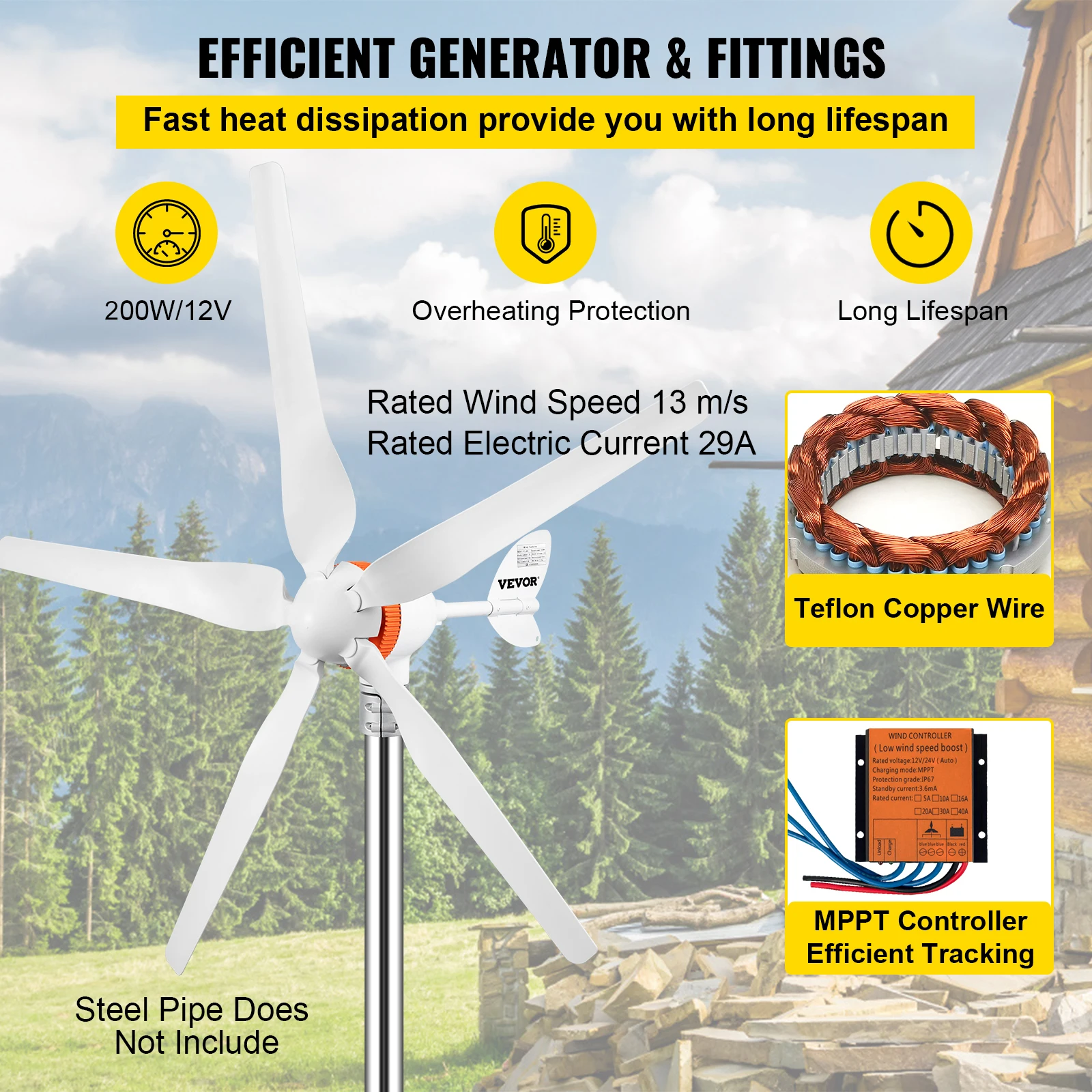 Small Wind Turbine Generator 3 - огляд і ціна Renewable Energy Use